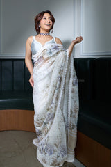 Shweta Triptahi in Off White Pure Linen Saree