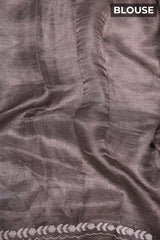 Grey Tissue Silk Saree with Cutdana and Beads Embellishments