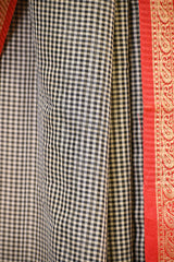 Black Cotton Silk Banarasi Saree with Ganga Jamuna Border
