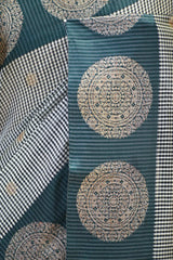Dark Green Cotton Silk Banarasi Saree with Zari Buta