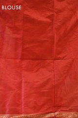 Red Banarasi Katan Silk Saree with Rangkat Checks and Zari