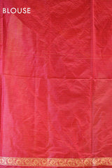 Red Katan Silk Saree with Rangkat Multicolour Arched Motifs