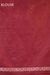Maroon Soft Silk Saree with Silver Zari Floral Buti