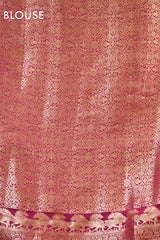 Pink Chiniya Silk Saree with Gold Zari Horse Motifs