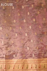 Lilac Tissue Silk Saree with Resham Floral Jaal