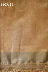 Sage Green Semi Crushed Tissue Silk Saree with Rangkat Pattern