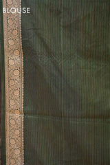Green Banarasi Silk Saree with Zari Rangkat Jaal Pattern