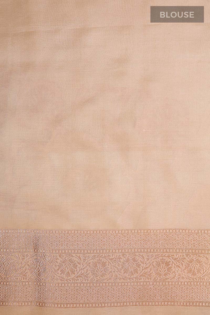 Scotch Mist Off White Handwoven Banarasi Silk Saree