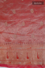 Rose Gold Floral Jaal Woven Tissue Silk Saree