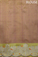 Light Yellow Kadhwa Woven Embellished Banarasi Katan Silk Saree