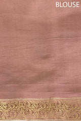 Pastel Pink Shikargah Handwoven Banarasi Satin Silk Saree