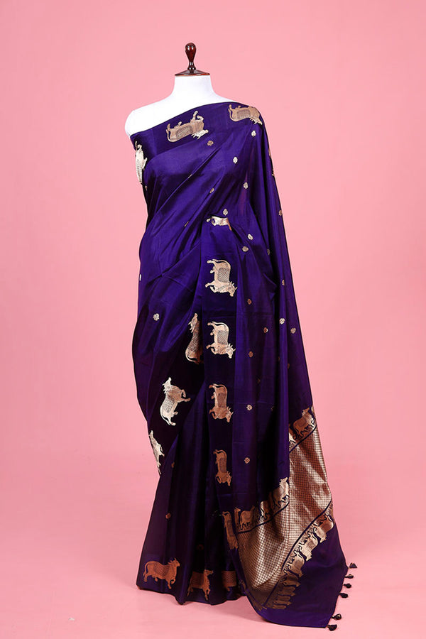 Pichwai Handwoven Banarasi Silk Saree By Chinaya Banaras