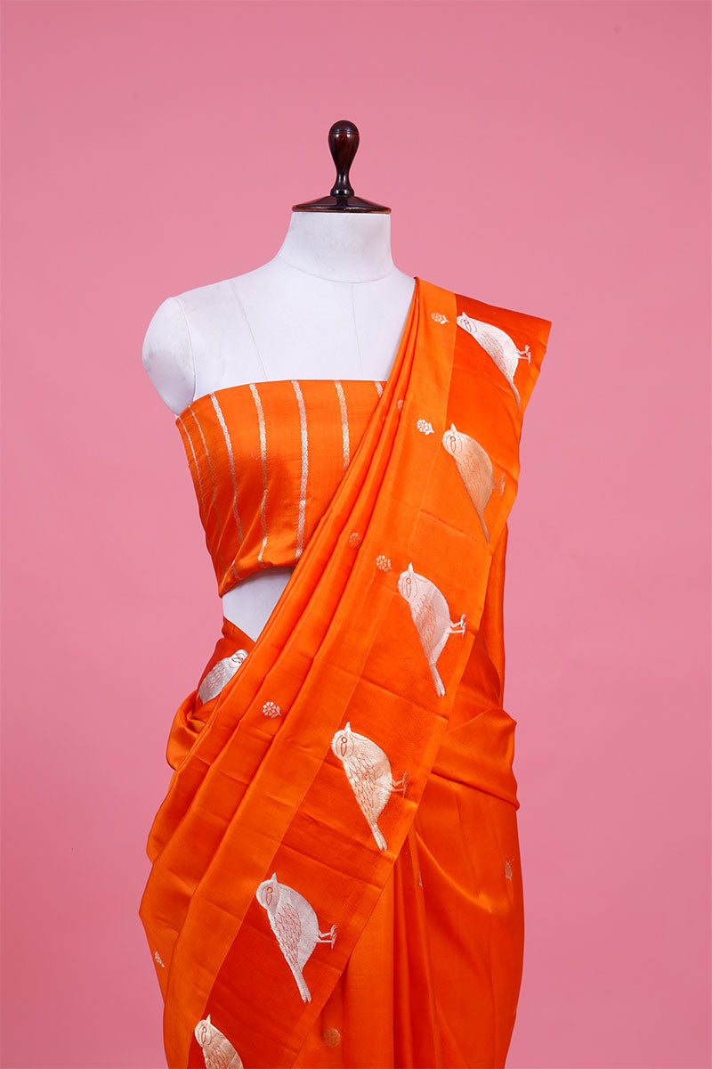 Nita Ambani Inspired Bird Motif Handloom Banarasi Saree