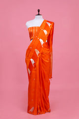 Nita Ambani Inspired Orange Handloom Banarasi Saree
