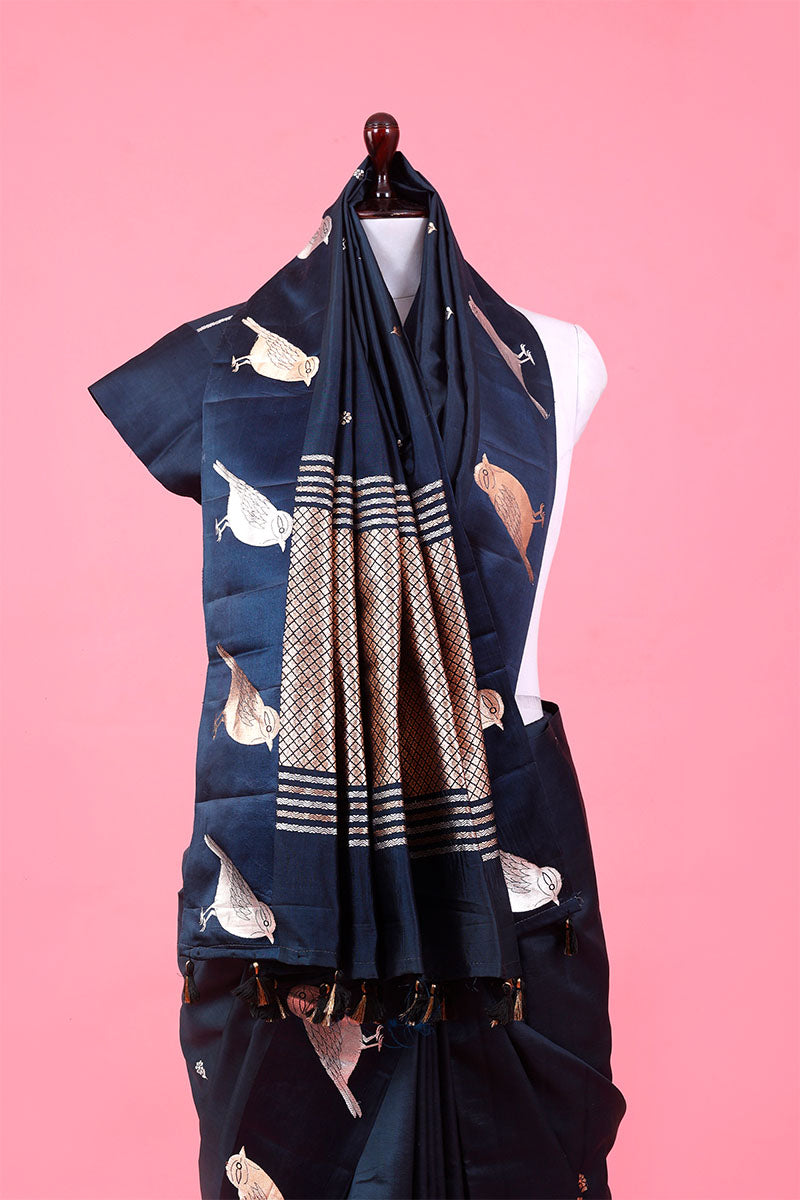 Nita Ambani Inspired Bird Motif Handloom Banarasi Saree
