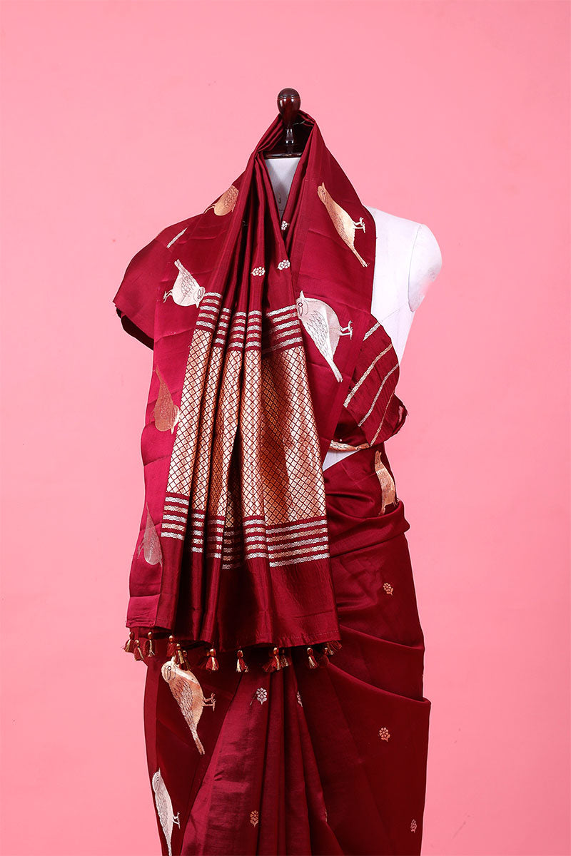 Nita Ambani Inspired Bird Motif Handloom Banarasi Saree