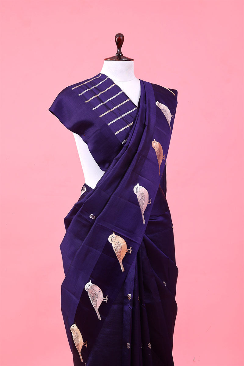 Nita Ambani Inspired Bird Motif Handloom Banarasi Saree