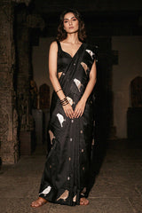 Nita Ambani Inspired Black Handloom Banarasi Saree