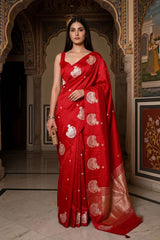 Nandi Motif Handloom Banarasi Silk Saree