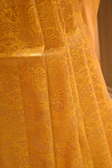 Yellow Banarasi Katan Silk Saree with Pichwai Woven Art