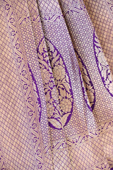 Purple Rangkat Katan Silk Saree with Water Gold Zari
