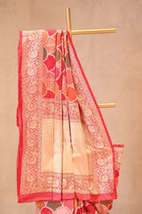 Red Rangkat Katan Silk Saree with Watergold Zari