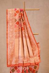 Orange Rangkat Katan Silk Saree with Watergold Zari