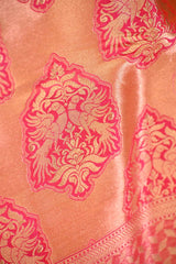 Pink Banarasi Katan Silk Saree with Pichwai Traditional Jaal