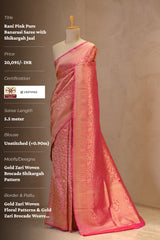 Rani Pink Pure Banarasi Saree with Shikargah Jaal