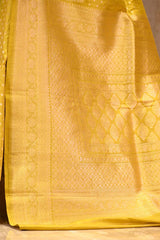 Yellow Pure Banarasi Saree with Gold Zari Buti