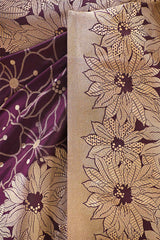Deep Purple Banarasi Silk Saree with Gold Zari Alfi Floral Jaal and Nakshi Border