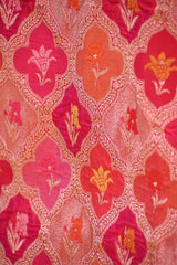 Pink Pure Banarasi Silk Saree With Rangkat Geometrical Jaal