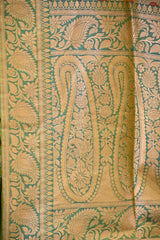 Sage Green Banarasi Silk Saree with Zari Geometrical Jaal