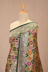 Green Banarasi Silk Saree with Zari Rangkat Jaal Pattern