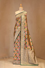 Green Banarasi Silk Saree with Zari Rangkat Jaal Pattern