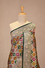 Green Banarasi Silk Saree with Zari Rangkat Jaal Pattern