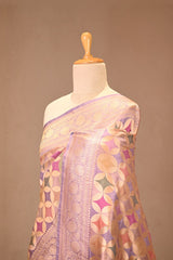 Lilac Banarasi Katan Silk Saree with Rangkat Motifs