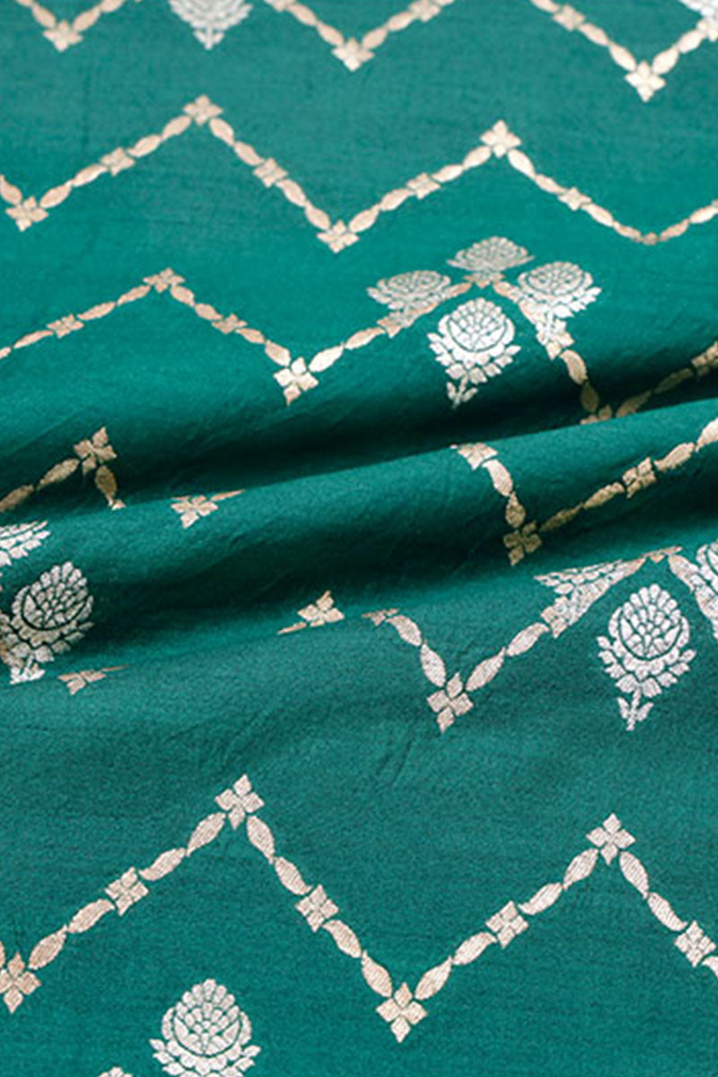 Fabric, green fabric, banarasi fabric, silk fabric, brocade fabric, handloom fabric, indian fabric