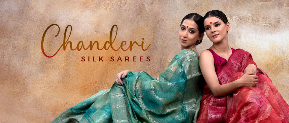 Two women in Chanderi Silk Sarees at Chinaya Banaras