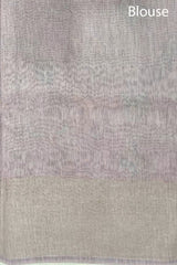 Lilac Butterfly Embroidered Linen Saree