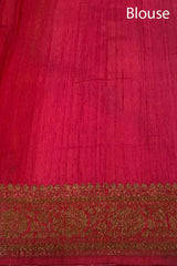 Orange Red Rangkat Handwoven Raw Silk Saree