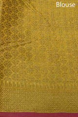 Yellow Floral Jaal Cotton Banarasi Saree