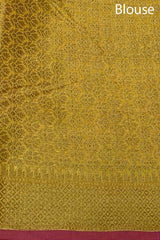 Yellow Floral Jaal Woven Banarasi Cotton Saree