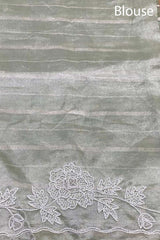 Ratnika Vyas In Sage Green Embellished Tissue Silk Saree