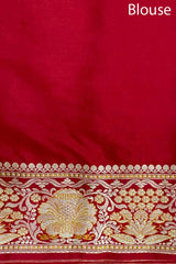 Crimson Red Handwoven Banarasi Katan Silk Saree