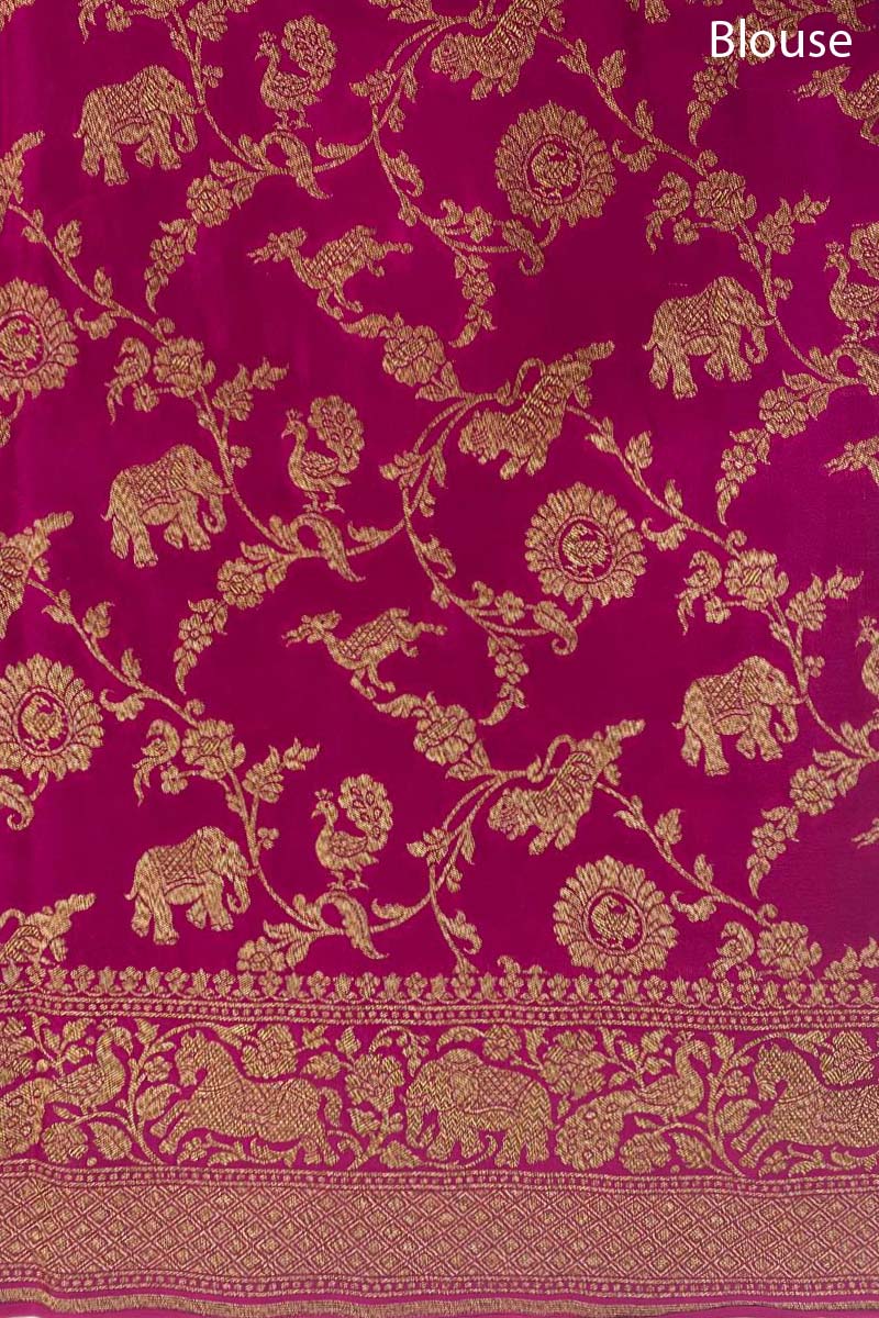 Shikargah Woven Crepe Khaddi Silk Saree