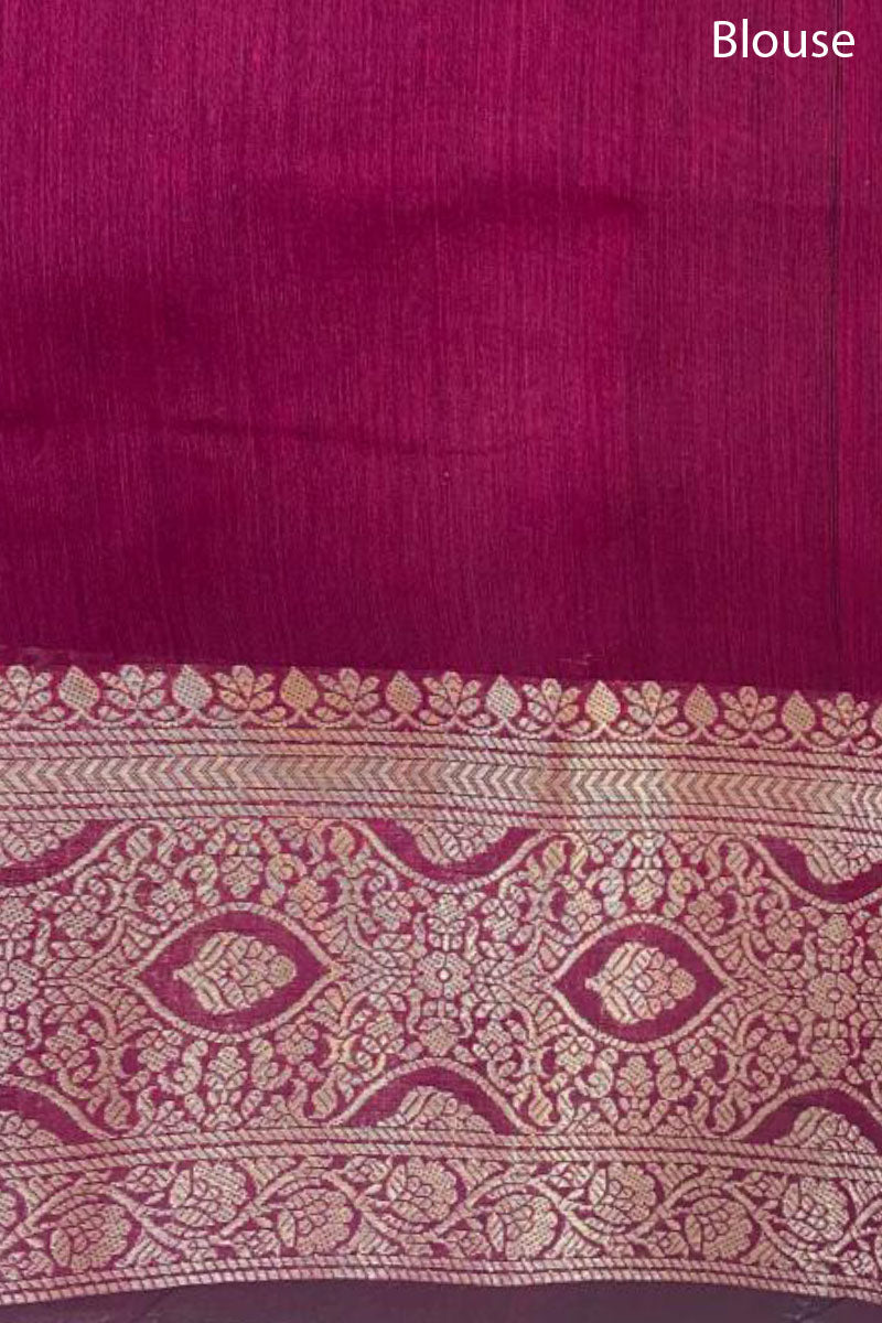 Deep Maroon Woven Banarasi Cotton Saree