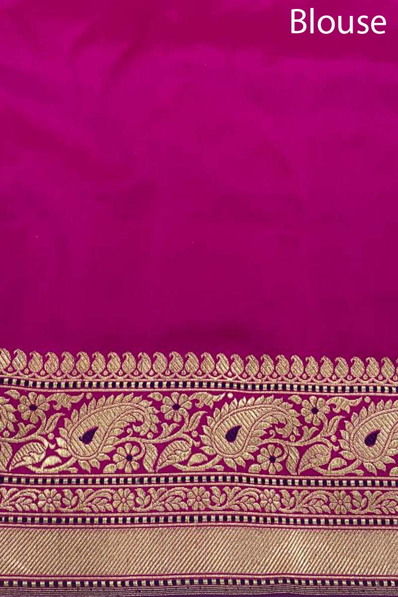 Ruby Pink Kadhwa Weave Handwoven Banarasi Silk Saree