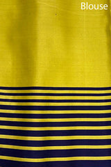 Black & Yellow Handloom Satin Silk Banarasi Saree