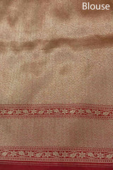 Rose Red Handwoven Banarasi Katan Silk Saree